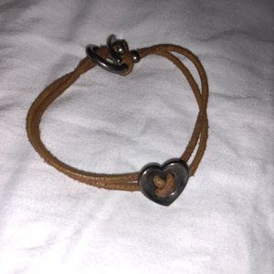 James Avery leather heart bracelet